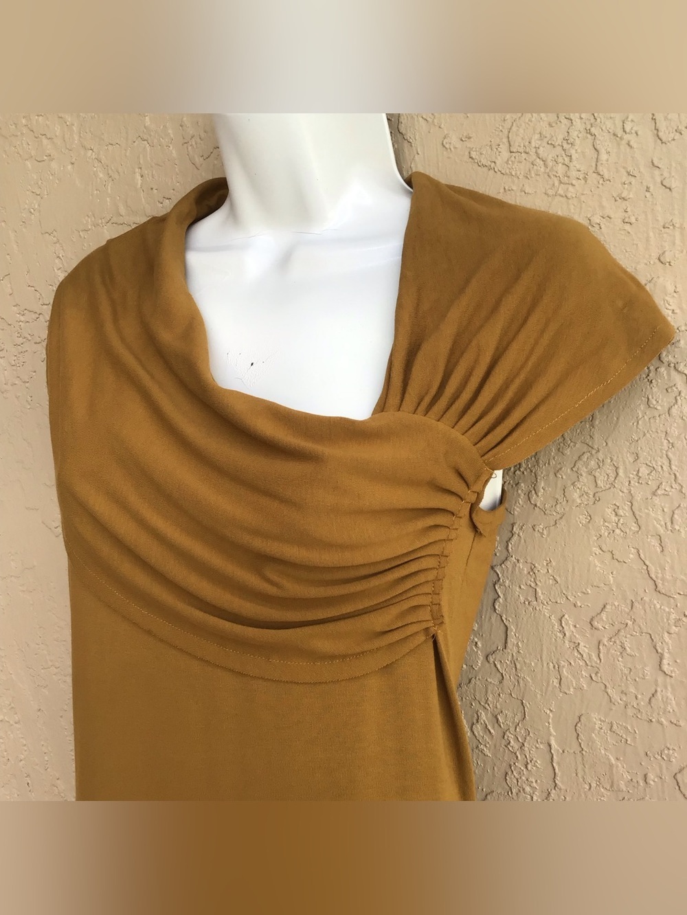 Liviana Conte Cowl Neck Dress in Mustard - Picture 4 of 8